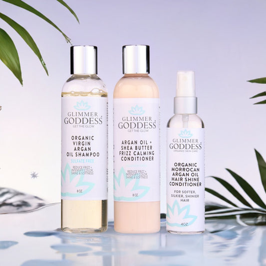 Organic Argan Oil Hair Treatment Trio – Hydrating 3-Step System-4
